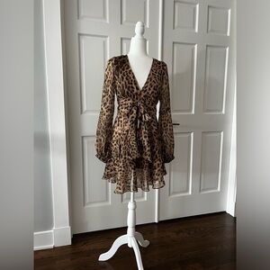 Ruffle Leopard Print Dress